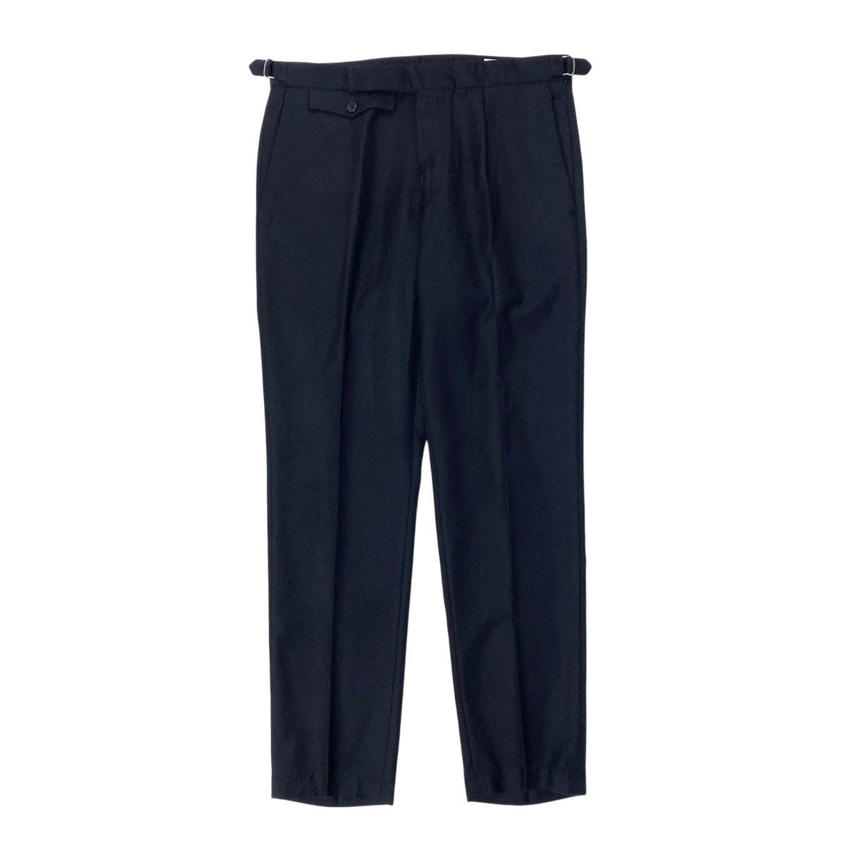 52h18 【美品】 INCOTEX インコテックス SLIM FIT PATTERN30 1タック スラックスパンツ サイドアジャスター 46 ブラック メンズ 紳士服u02t