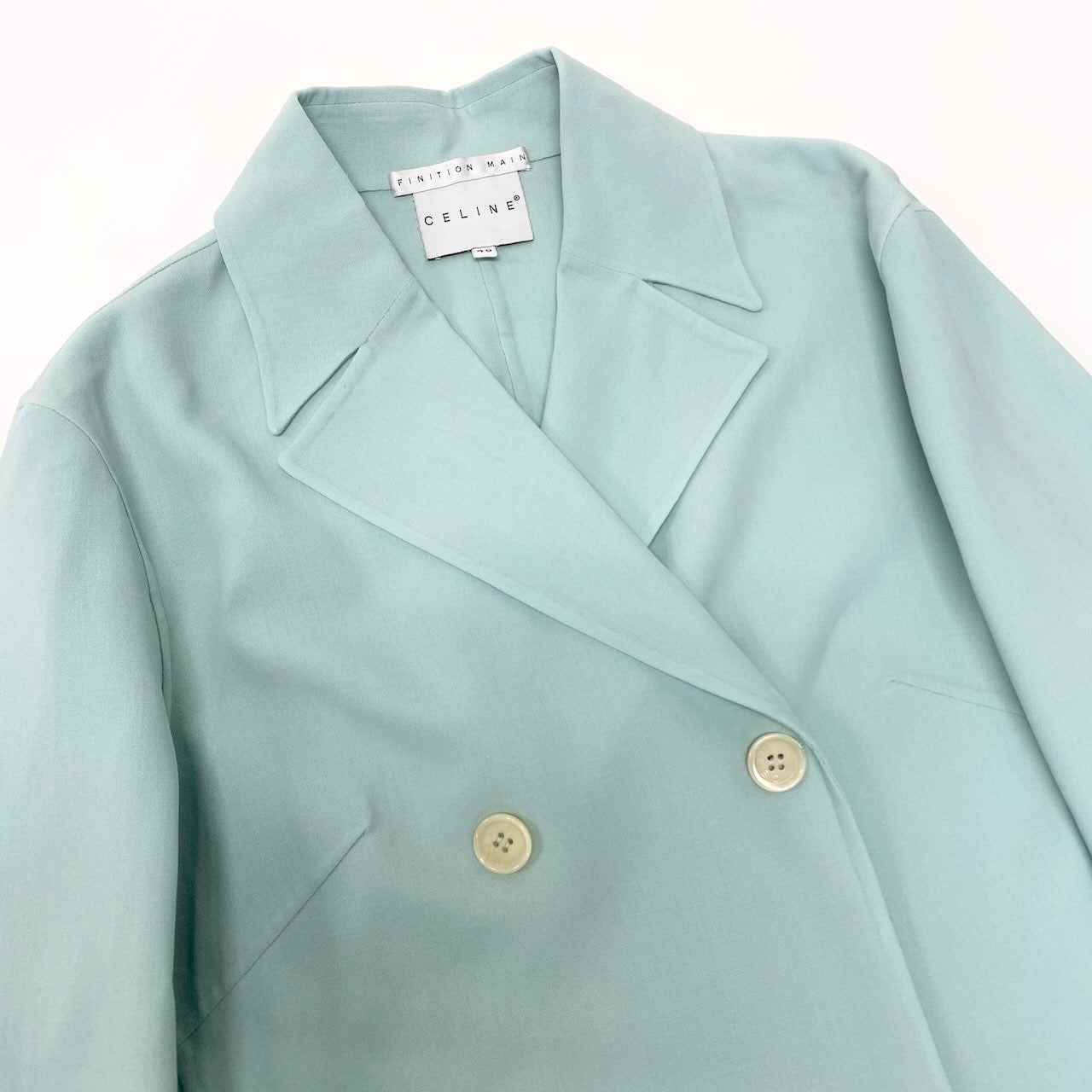 Ed22 CELINE セリーヌ スカートセットアップ ジャケット スカート フランス製 40サイズ ブルー系 レディース 女性用nu1