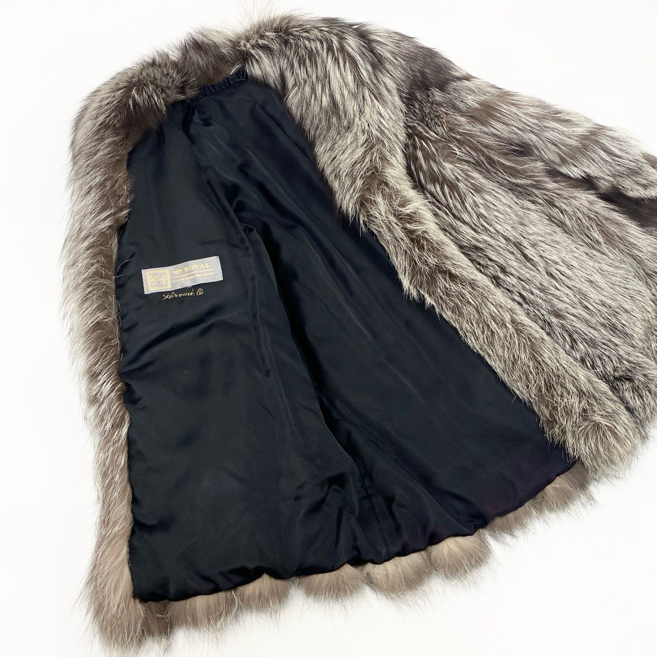 71k20 SAGA FOX ROYAL サガフォックス ロイヤル シルバーフォックス コート F 最高級本毛皮 FOX FUR COAT リアルファーt18r