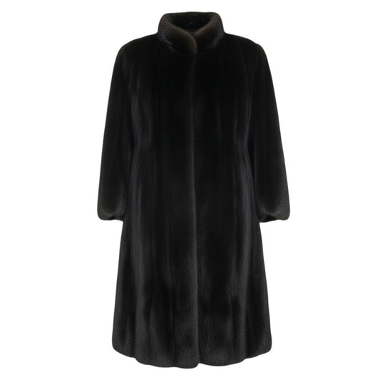 84b3 SAGA MINK サガミンク 金サガ ダークミンク ロングコート サイズ9 ブラックブラウン 最高級本毛皮 Mink Fur Long Coatt18r