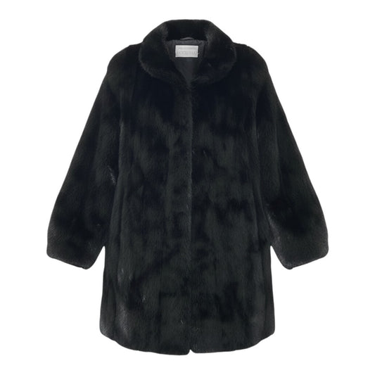 12i21 ダークミンク ファーコート サイズF ブラック 最高級本毛皮 Dark Mink Fur Coat リアルファーt18r