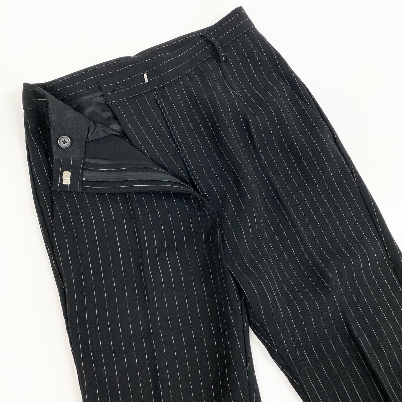 31k2 MM6 Maison Margiela エムエムシックス メゾンマルジェラ イタリア製 ストライプ柄 スラックスパンツ ボトムス S32KA0463 38 ブラック レディースo07t