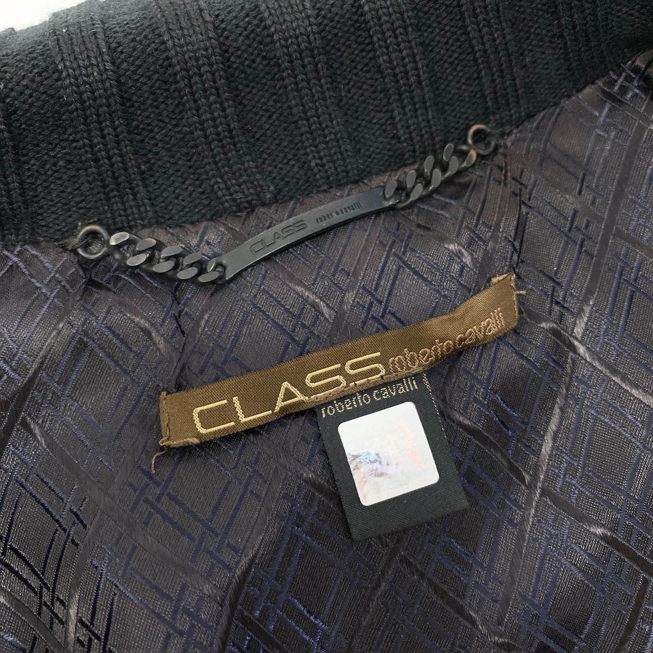 24c16 Roberto Cavalli ロベルトカヴァリ レザージャケット ライダースジャケット アウター 50サイズ ブラック レザー メンズ 男性用u02t