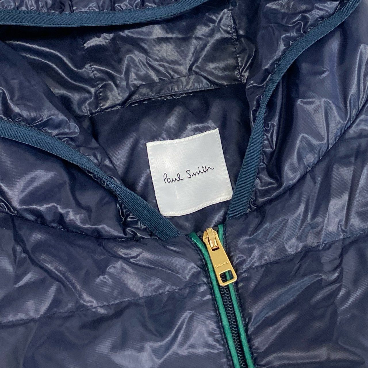 41i26 Paul Smith ポールスミス ダウンジャケット フーディージャケット アウター 裏地風船柄 L ネイビー メンズk02i