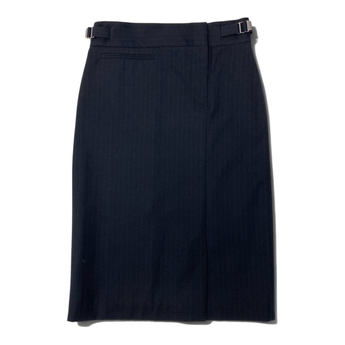30j4 GUCCI グッチ 1998年 トムフォード期 スカート ストライプ サイドアジャスター 38サイズ ブラック ウール100％ レディース 女性用u02t