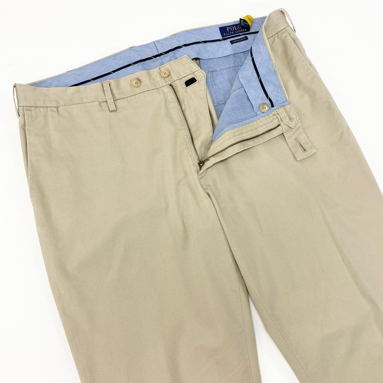 81j8 POLO RALPH LAUREN ポロラルフローレン ストレッチスリムフィット チノ パンツ 38/32サイズ ベージュ メンズo07t