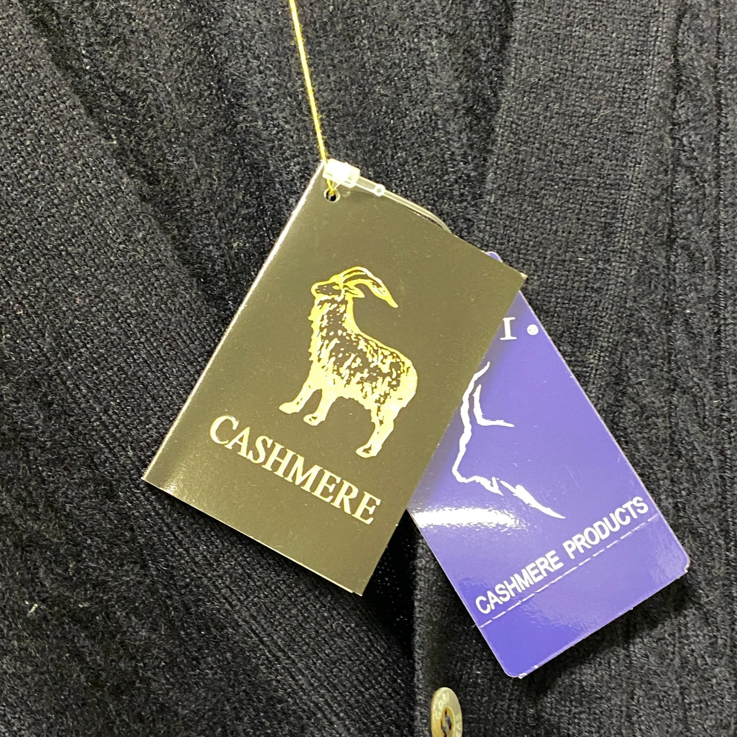 78b12 【新品保管品】GOBI ゴビ カシミヤニットカーディガン Vネックカーディガン カシミア モンゴル製 Lサイズ ネイビー カシミヤ100％ メンズ 男性用u02t