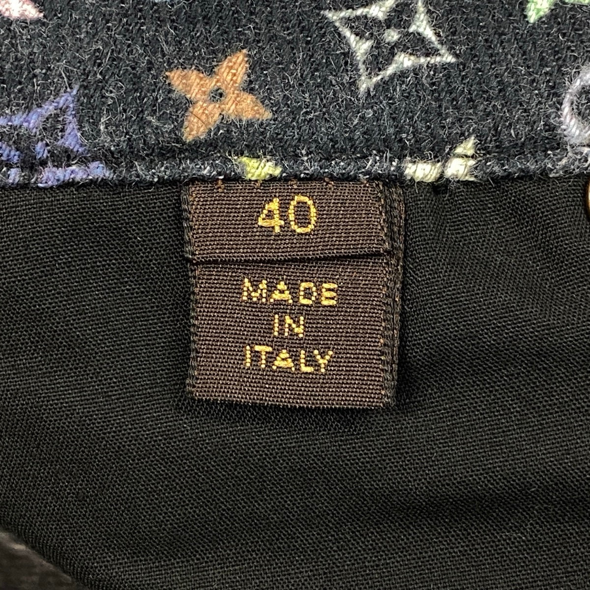Ij15 LOUIS VUITTON ルイヴィトン マルチモノグラム デニムスカート サイズ40 ブラック コットン100％ レディースu02t