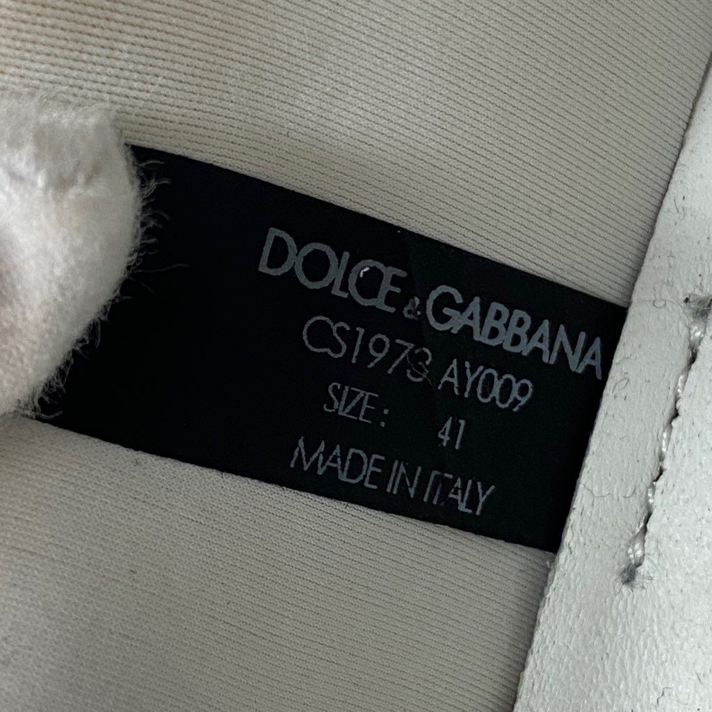 7j21 【イタリア製】 DOLCE&GABBANA ドルチェ＆ガッバーナ DGロゴ ローカットスニーカー サイズ41 ホワイト/ブラック メンズ 男性用 靴 シューズ D&G ドルガバ