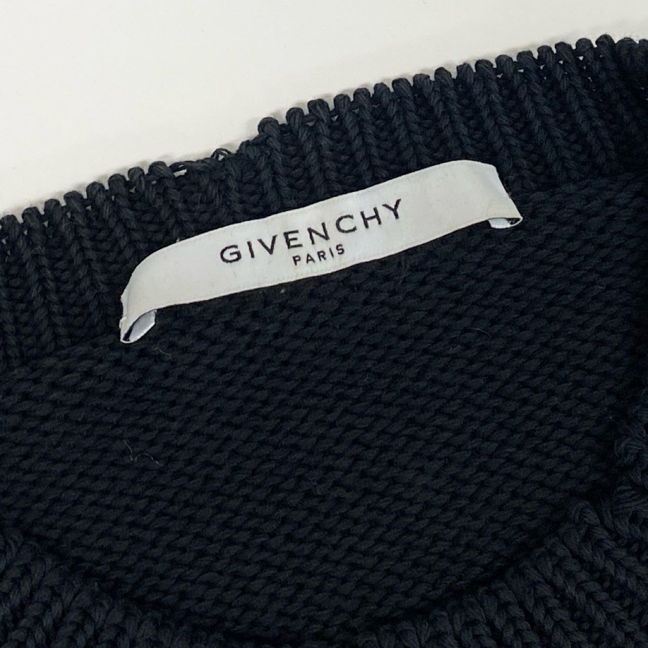 Ec2 GIVENCHY ジバンシー フロントロゴ 4G コットンニットセーター サイズS ブラック コットン100 メンズ トップスk02i