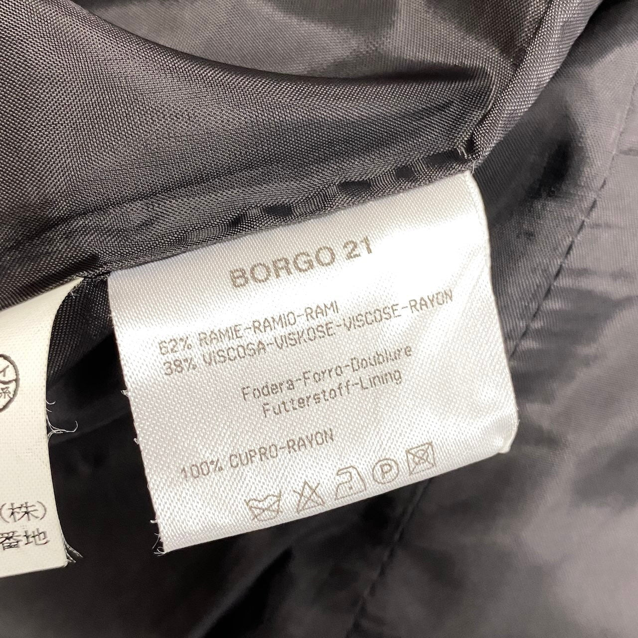 5h28 GIORGIO ARMANI ジョルジオアルマーニ BORGO21 テーラードジャケット ストライプ柄 ロゴボタン ブラウン系 レディース女性用u02t