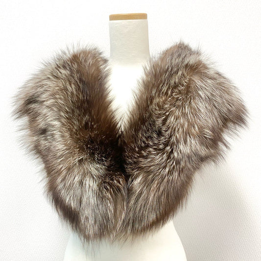 86j23 最高級毛皮 シルバーフォックス 毛皮マフラー ティペット 衿巻き ブラウン系 フォックスファー レディース ボリューム◎u02t