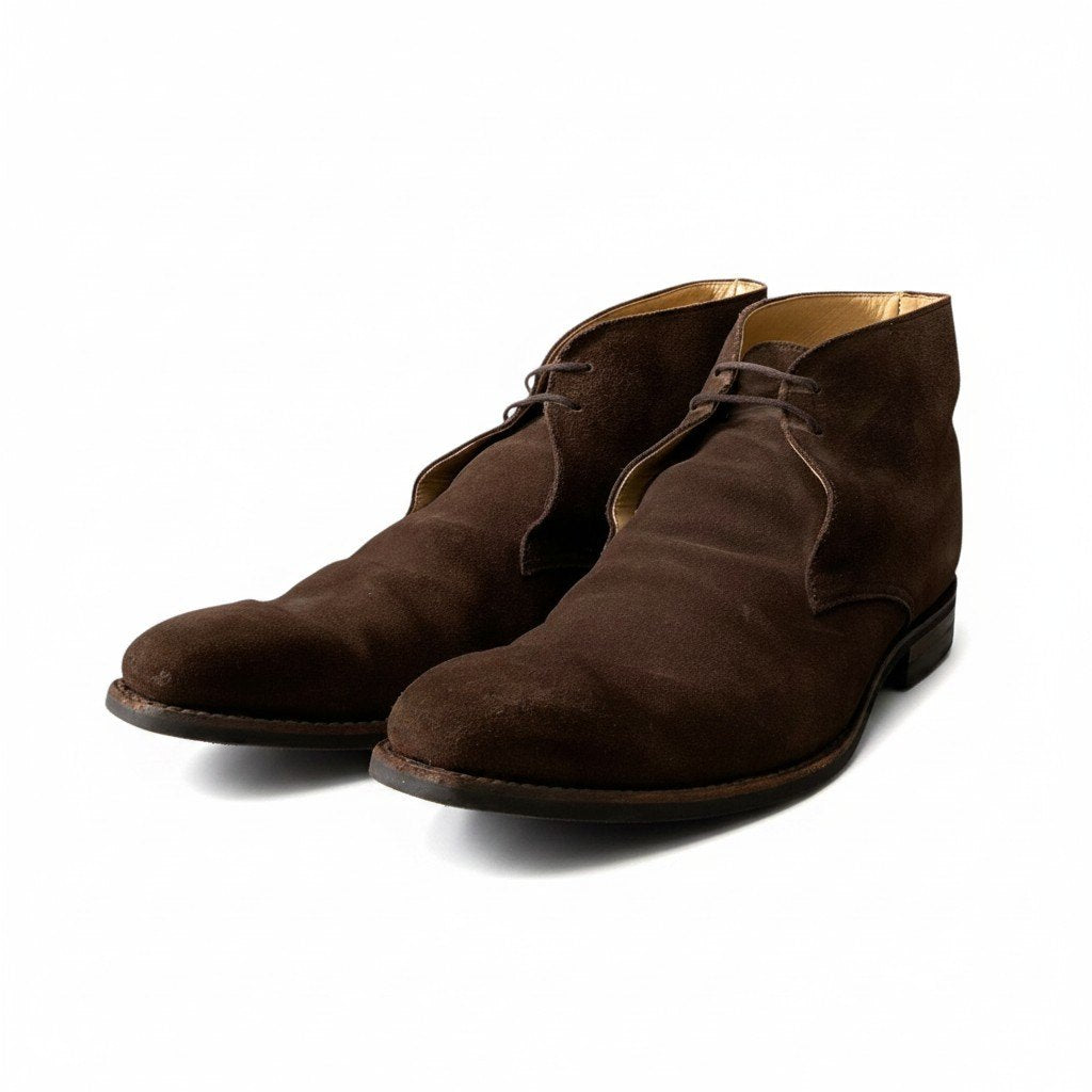 2f10 CROCKETT & JONES クロケットアンドジョーンズ TETBURY テットベリー チャッカブーツ スウェードレザー シューズ サイズ9 ブラウン メンズ 紳士靴u02t