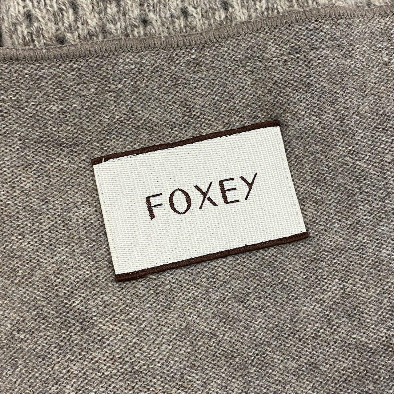 8h4【極美品】FOXEY フォクシー ダブルジップ カシミヤニットパーカー SEA BREEZE PARKA サイズ38 ベージュ レディース カシミアk02i