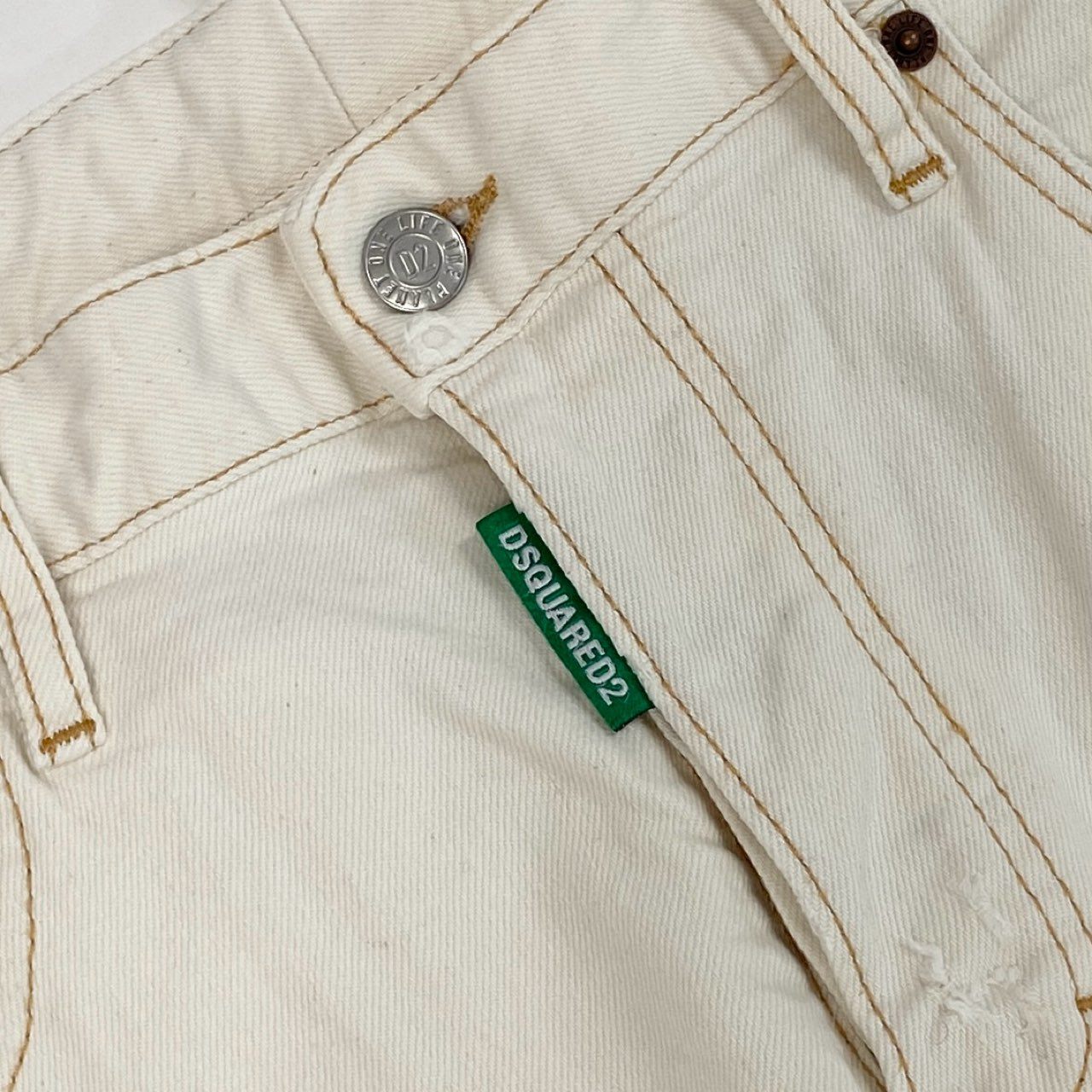 35i9 DSQUARED2 ディースクエアード イタリア製 SKATER JEAN ダメージ加工 デニムパンツ ボトムス  S78LB0061 50 Lサイズ ホワイト コットン メンズk02i