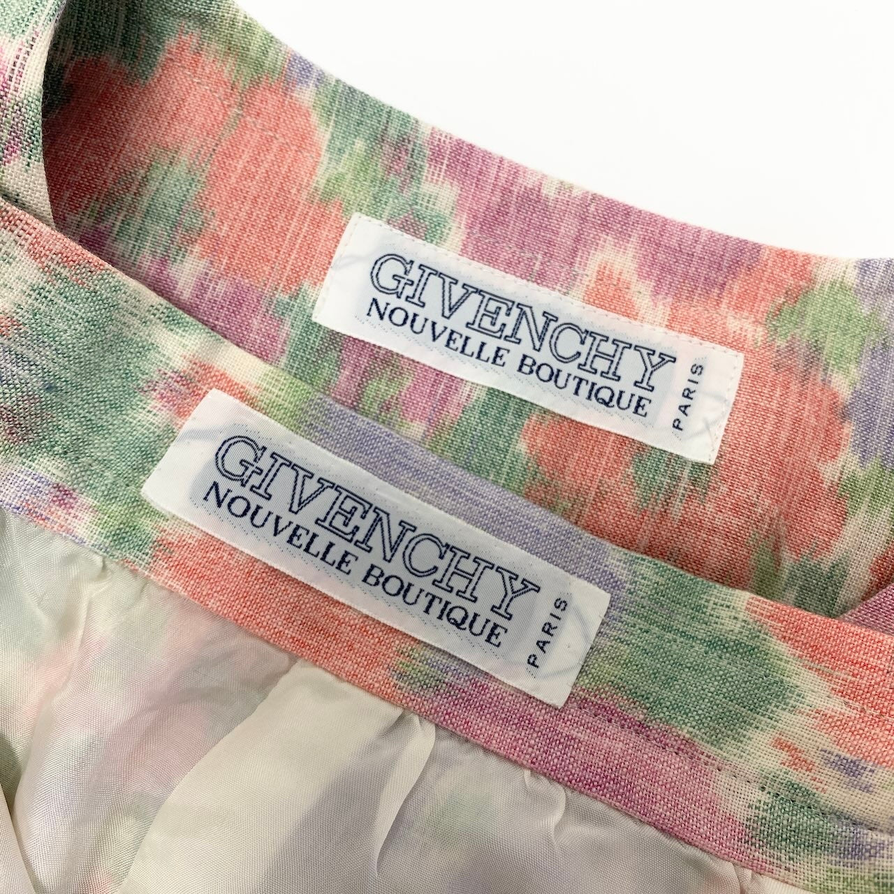 17c16 GIVENCHY ジバンシー スカートセットアップ 半袖ジャケット タイトスカート 花柄 12サイズ マルチカラー レディース 女性用u02t