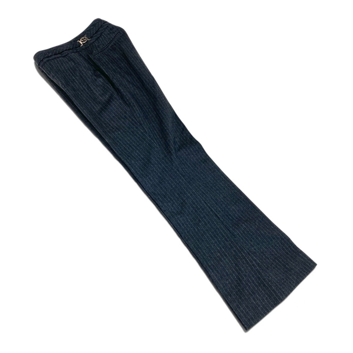 80j6 【美品】GUCCI グッチ 2006年 スーツセットアップ GGロゴ テーラードジャケット スラックスパンツ ストライプ 38サイズ グレー レディース 女性用u02t