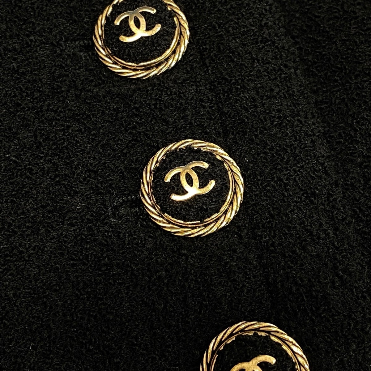 g13 【美品】CHANEL 2007年 クロップドツイードジャケット ココマーク P30567 38サイズ ブラック レディース 女性用k02i