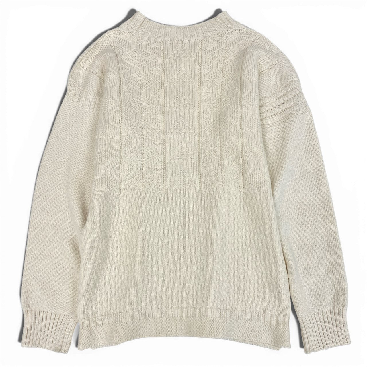 Ma28 Maison Margiela メゾンマルジェラ デストロイ アランニット フィッシャーマン セーター ニットセーター Mサイズ アイボリー メンズ 男性用o07t