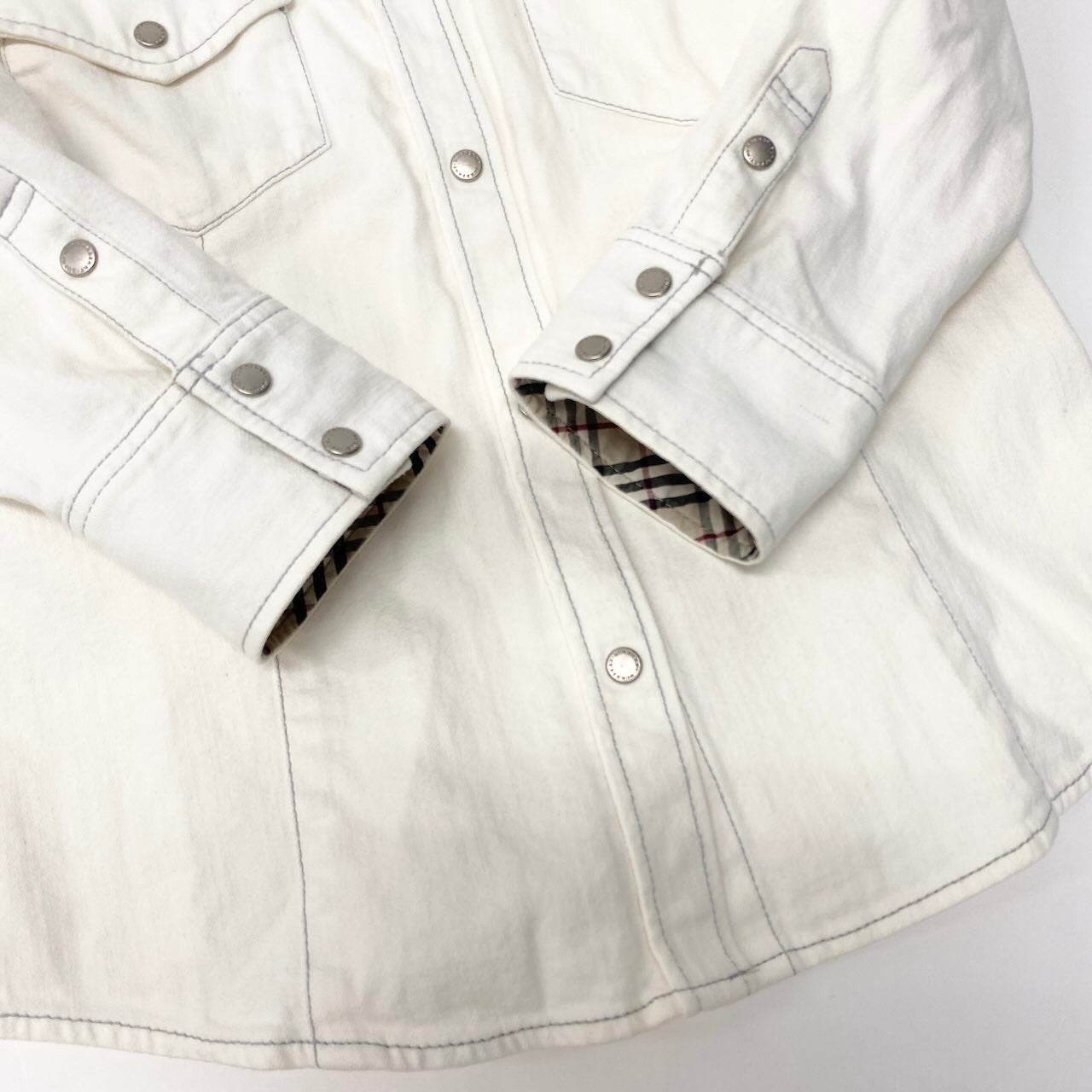 78d9 BURBERRY LONDON バーバリー ロンドン ホワイトデニム ジャケット サイズ38 ホワイト White Denim Jackett18r