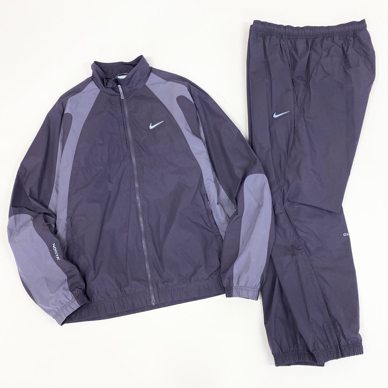 57f6 NIKE x NOCTA ナイキ ノクタ コラボ NRG DY TRACK JACKET PANT セットアップ トラックジャケット パンツ ボトムス DO2807-573 Lサイズ パープル ダークレーズン ナイロン
