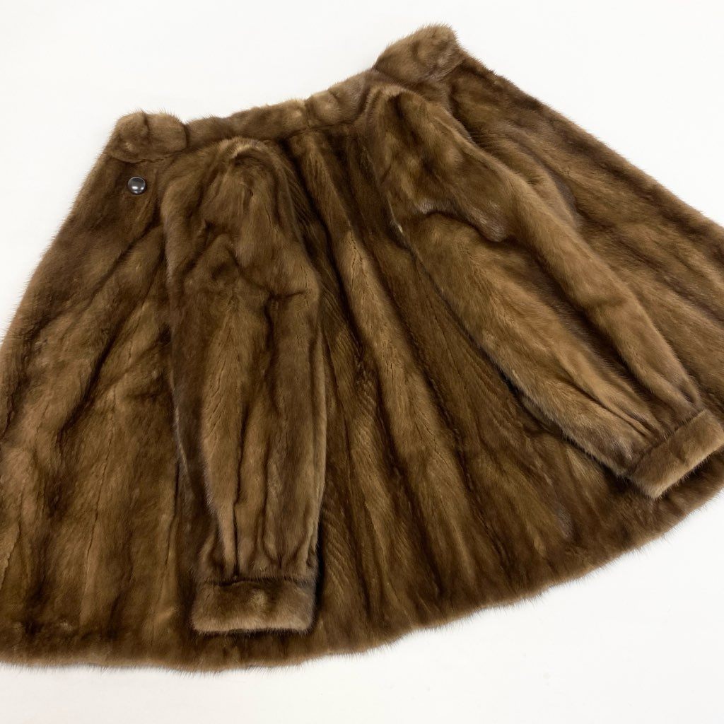 71L15 SAGA MINK サガミンク 銀サガ デミバフミンク ファーコート サイズＦ ブラウン 最高級本毛皮 MINK FUR ポケット有t18r