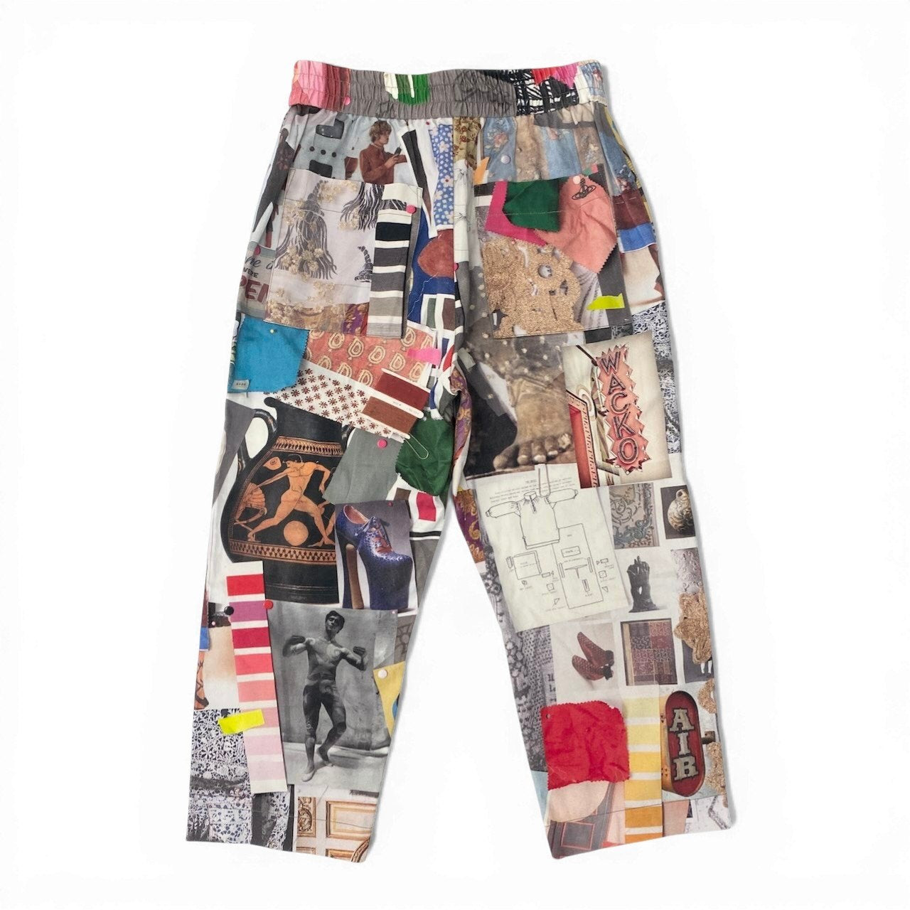 84c27【美品】Vivienne Westwood MAN ヴィヴィアンウエストウッド マン 23SS ムードボードプリント テーパードパンツ ボタンフライ パンツボトム VW-V1-72737 44サイズ マルチカラー コットン100％ メンズ 男性用u02t