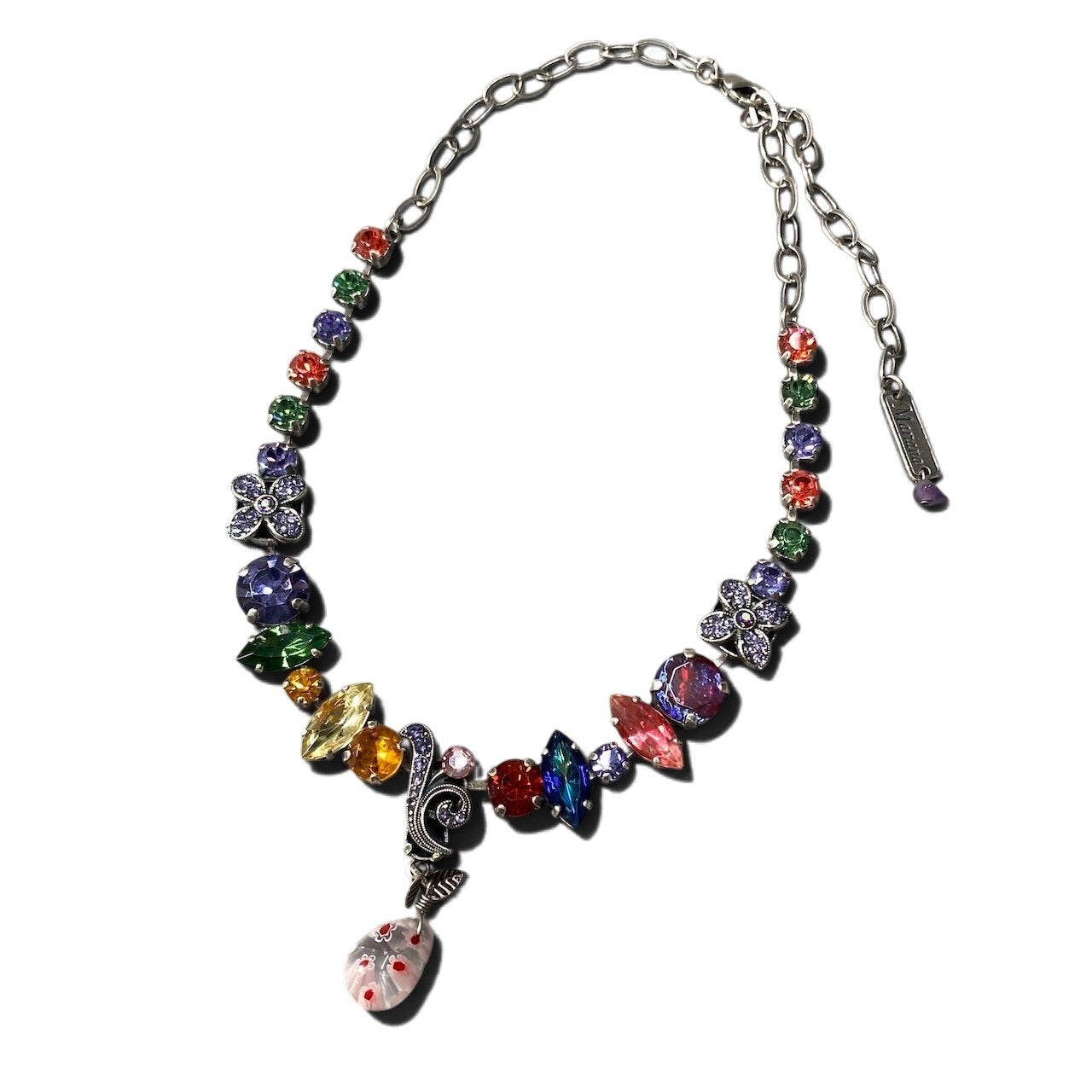 h11 19 《美品》 Mariana マリアナ 天然石 × クリスタル ビジュー マルチカラー アクセサリー ジュエリー アンティークt18r