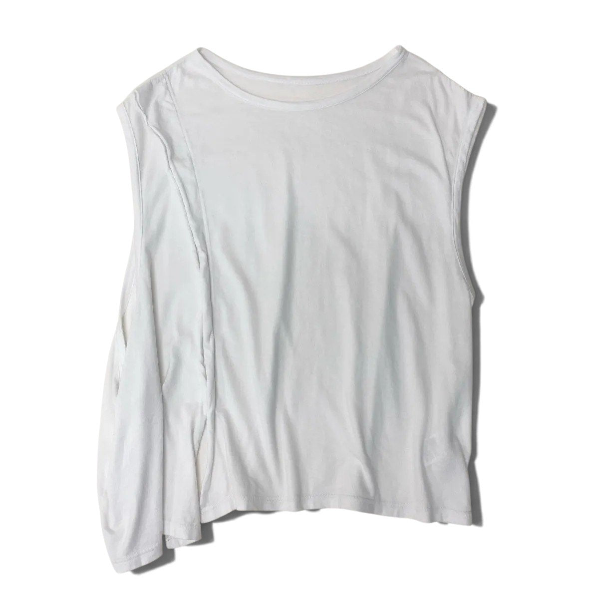 Ah1 Y's 変形コットンTシャツ カットソー 日本製 2サイズ ホワイト コットン100％ レディース 女性用ta2