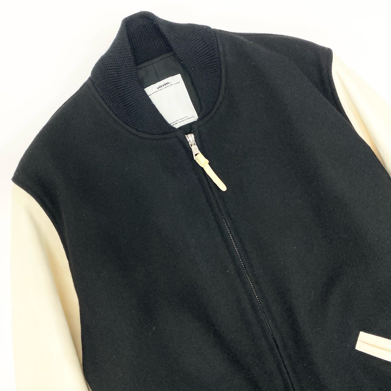 87l20 visvim ビズビム VARSITY バーシティジャケット スタジャン ジャケット アウター Mサイズ ブラック アイボリー メンズo07t