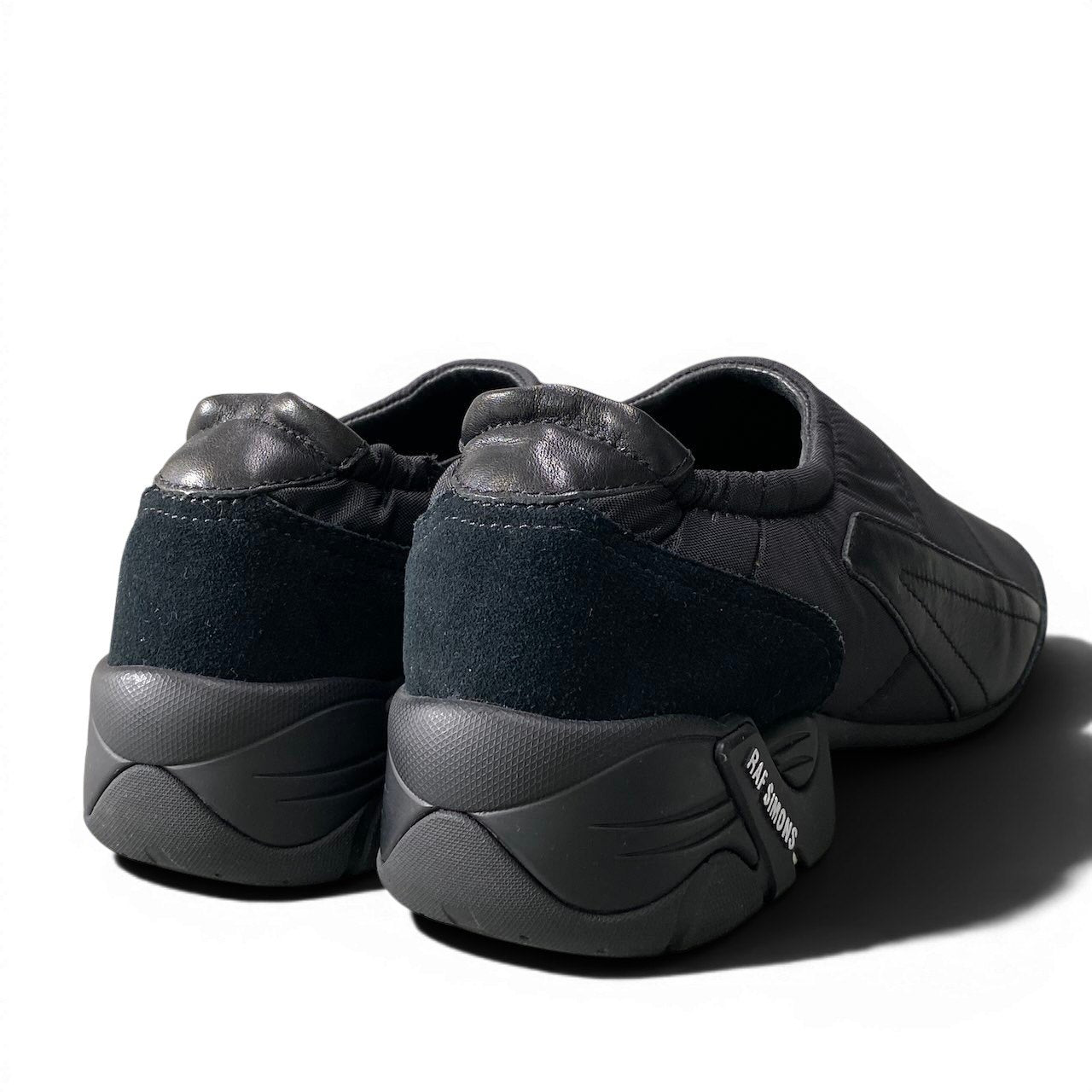 4e21 RAF SIMONS ラフシモンズ RUNNER SOLARIS-22 LOW ナイロン スエード切替 スリッポン メンズ 男性用 箱付き 40 ブラックo07t