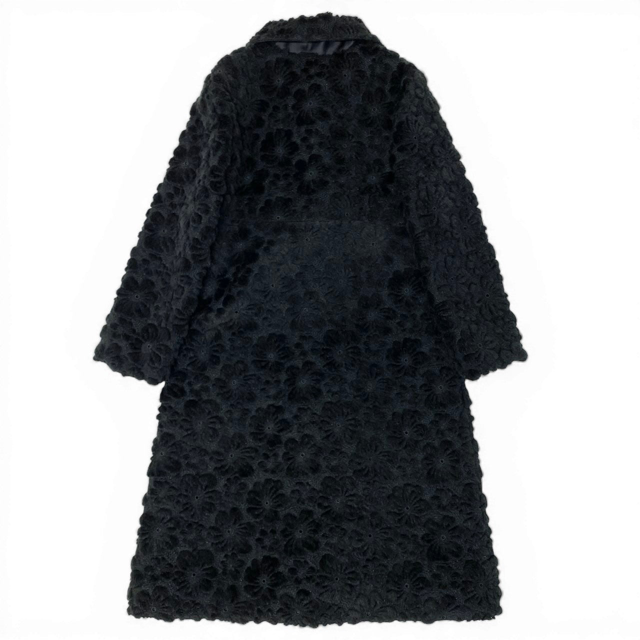 49d5 《極美品》 LEONARD FASHION レオナール OPERA オペラ フラワーモチーフ ジャカードコート 0348018 サイズ3 ブラック 日本製t18r