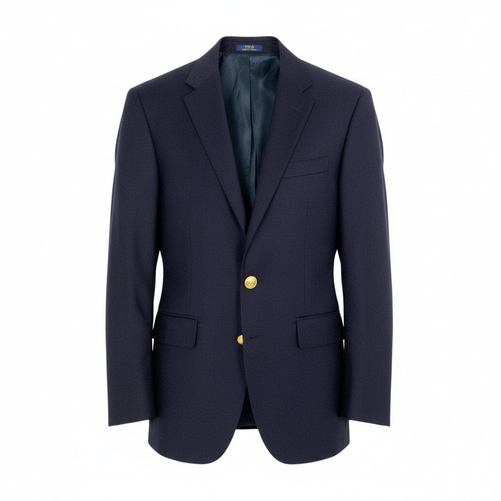 31L8 POLO RALPH LAUREN ポロラルフローレン テーラードジャケット ブレザー 紺ブレ 金ボタン CUSTOM FIT メンズ 紳士服 36 S  ネイビー ウール100％k02i