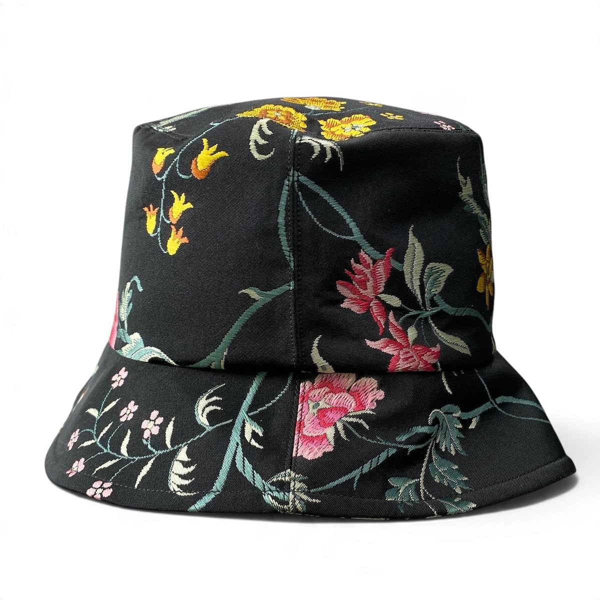 j15 【未使用】 Christian Dior クリスチャンディオール TEDDY-D オブリーク リバーシブル バケットハット 花柄 32PFL923I153 サイズ57 ブラック ポリエステル100％ レディース