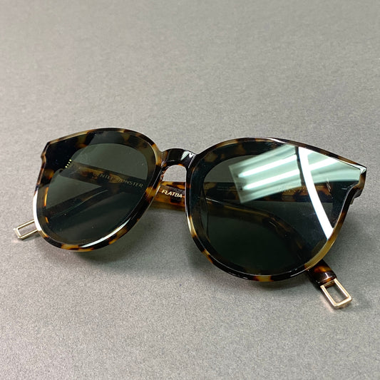 g29《美品》 GENTLE MONSTER ジェントルモンスター BLACK PETER サングラス 64□16-160 ブラウン ブラック フラット アイウェア 眼鏡 メガネ