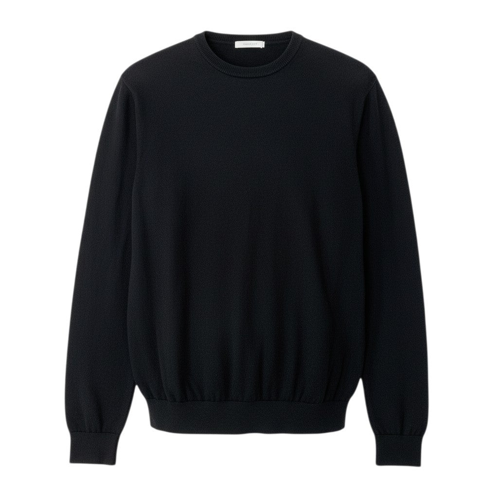 42c24 malo マーロ カシミヤニットセーター ロングスリーブニット トップス イタリア製 50サイズ ブラック カシミヤ100％ メンズ 男性用u02t