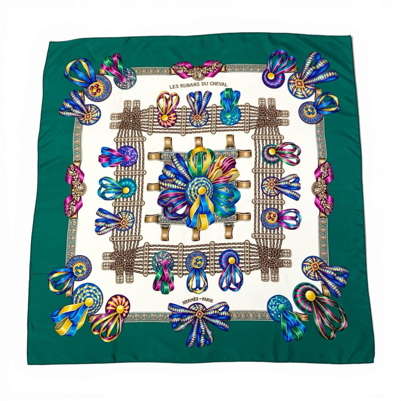 b20 HERMES エルメス Carre 90 Les Rubans du Cheval Scarf 馬のリボン飾り カレ90 スカーフt18r