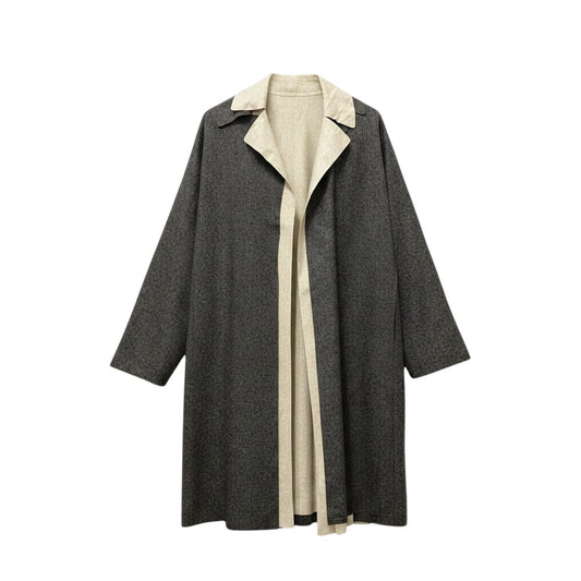 29e18 【美品】DUSAN ドゥサン カシミヤロングコート レイヤードコート イタリア製 XSサイズ グレー カシミヤ100％ メンズ 男性用u02t