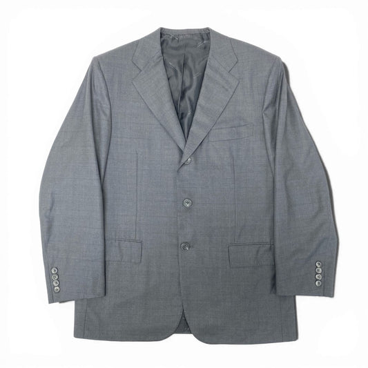 13l27 Kiton NAPOLI キートン イタリア製 テーラードジャケット シングル 14MICRON 2B メンズ 紳士服 50 グレー ウール100％o07t