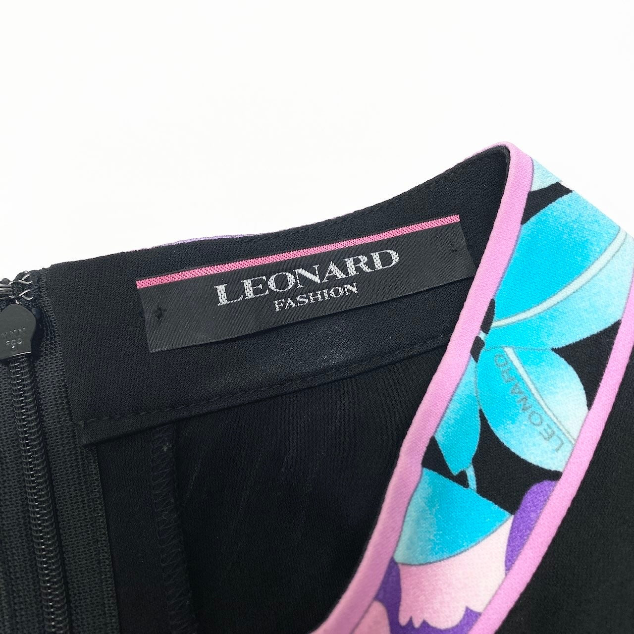 28c11 LEONARD レオナール ロングスリーブチュニックカットソー カンカン素材 トップス 0199260 42サイズ ブラック レディース 女性用u02t