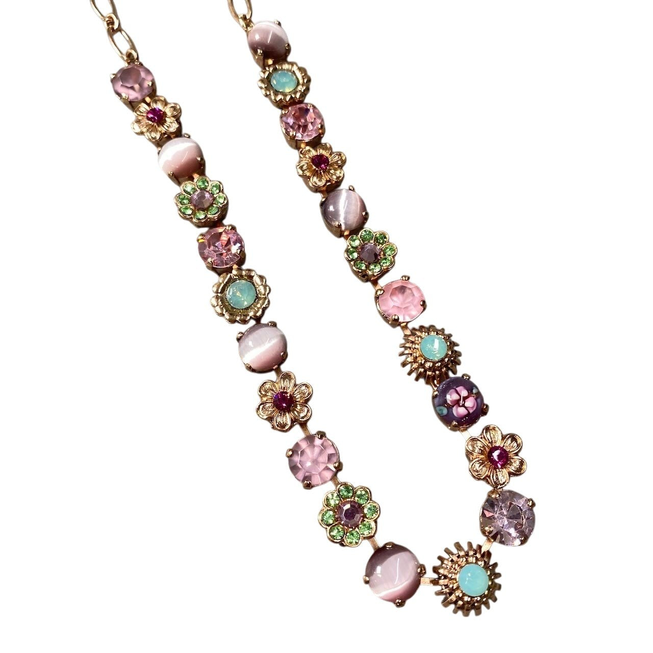 h11 15 《美品》 Mariana マリアナ 天然石 × クリスタル ビジュー ピンク アクセサリー ジュエリー アンティークt18r