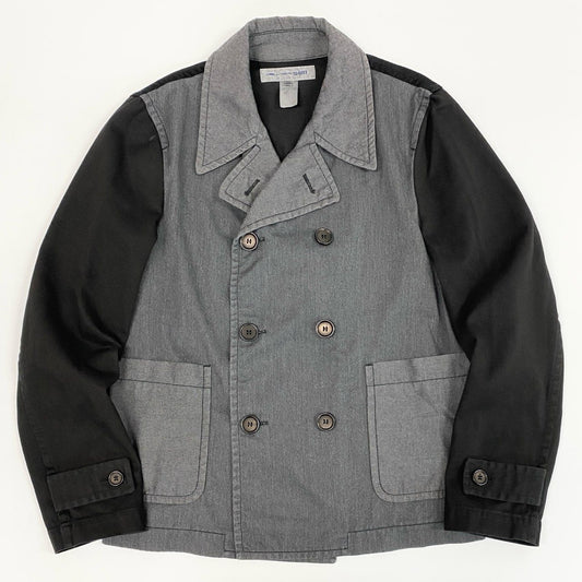 7i25 《美品》COMME des GARCONS SHIRT コムデギャルソン シャツ ダブルブレスト ピーコート 切替ジャケット 異素材 W24163 XSサイズ マルチカラー メンズk02i
