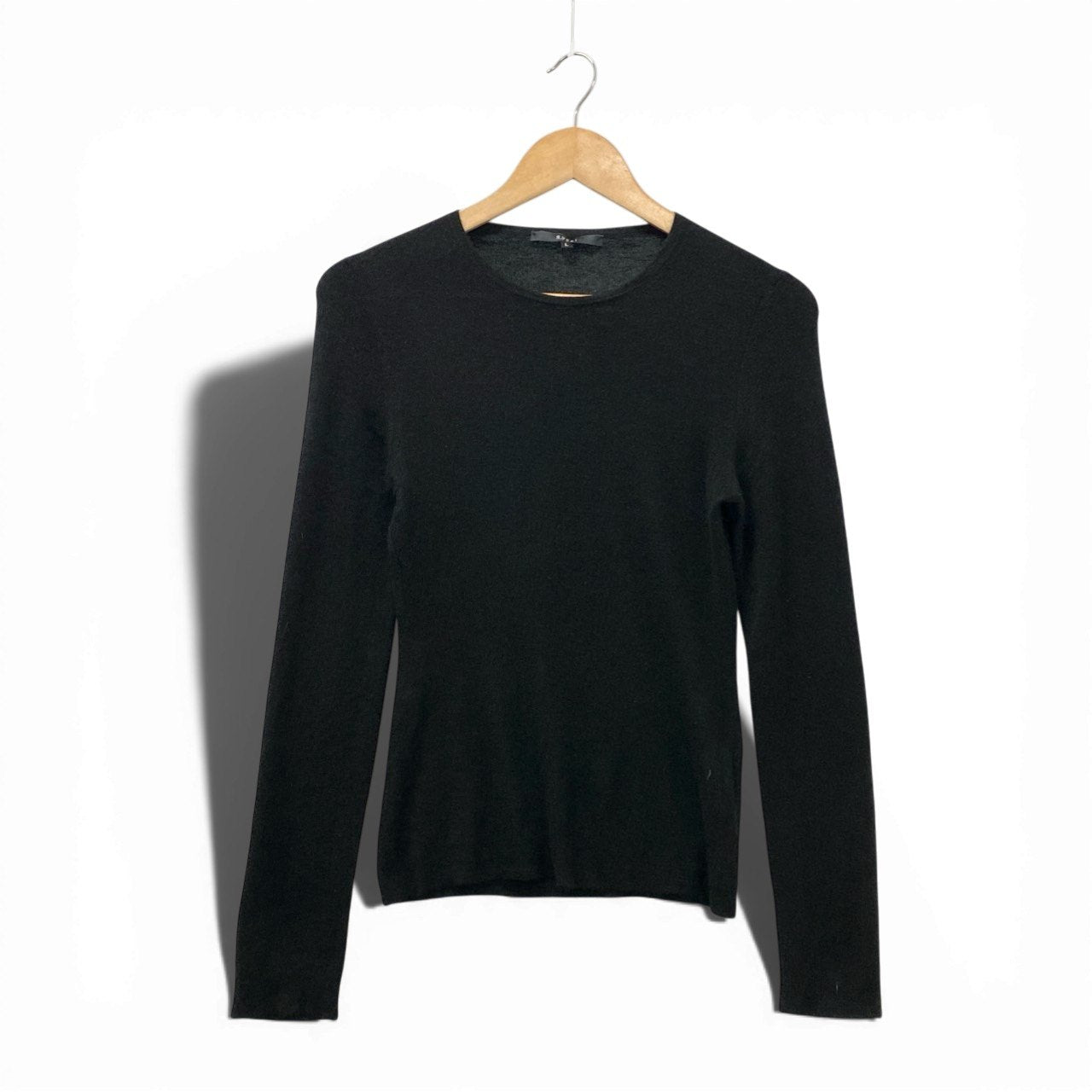 24b13 【美品】GUCCI グッチ カシミヤニットセーター ロングスリーブ クルーネック  Lサイズ ブラック カシミヤ100％ レディース 女性用u02t