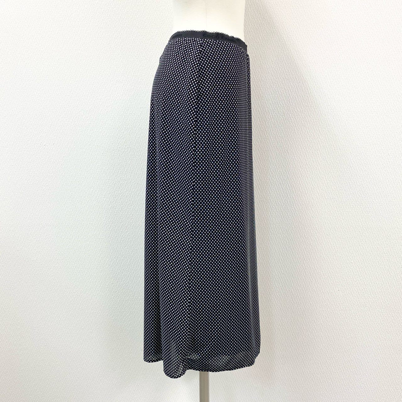 6h29 《極美品》CHANEL シャネル ココマーク スカート フレアスカート ミモレ丈 イタリア製 P78129V69773 38サイズ ブラック ホワイト レディース 女性用k02i