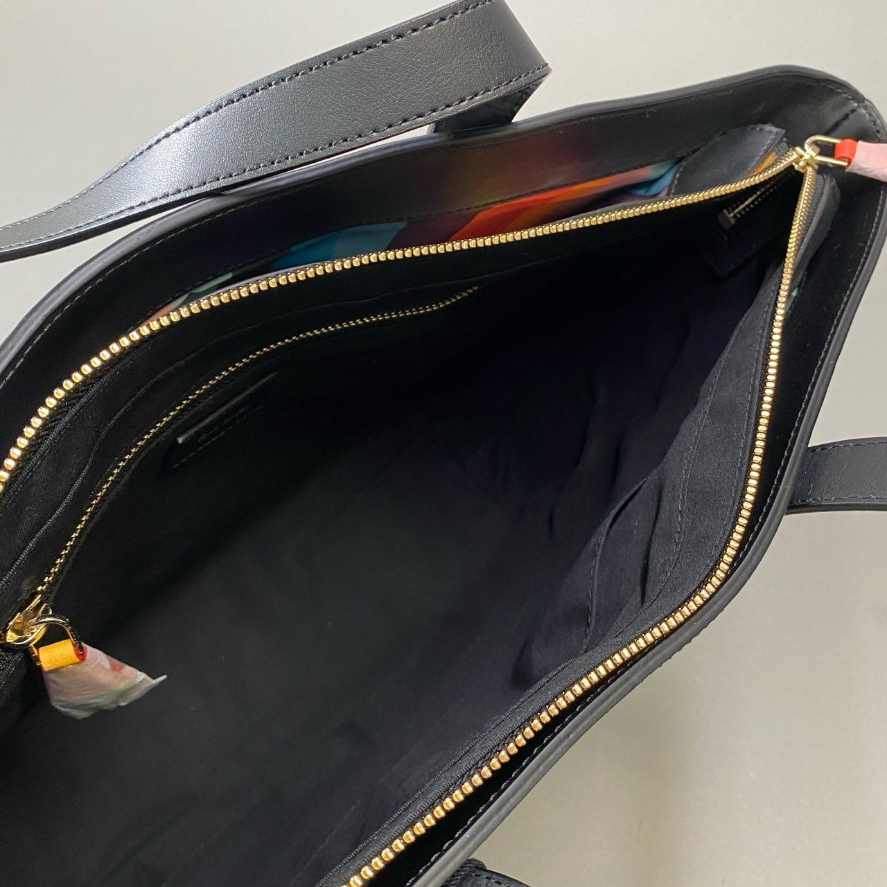Bj3 《新品未使用》 Paul Smith ポールスミス レザートートバッグ ブラック Leather マルチストライプ ビジネス カバン 鞄 タグ付t18r