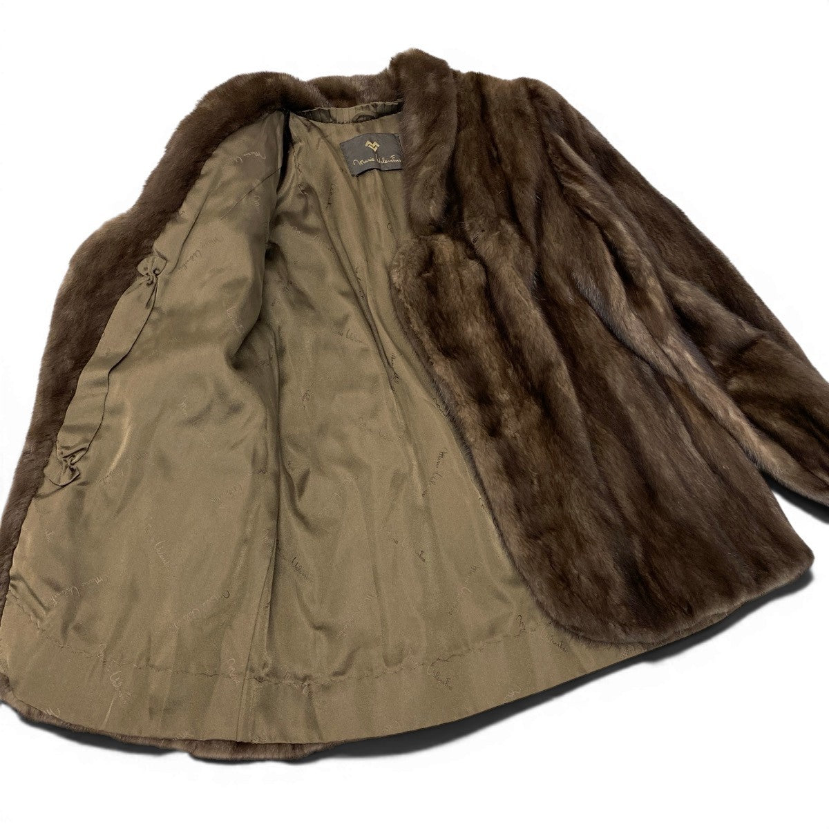 55g14 mario valentino マリオ ヴァレンティノ パステルミンク ミンクコート セミロング デザインコート F ライトブラウン ミンクファー Mink Fur Coatu02t