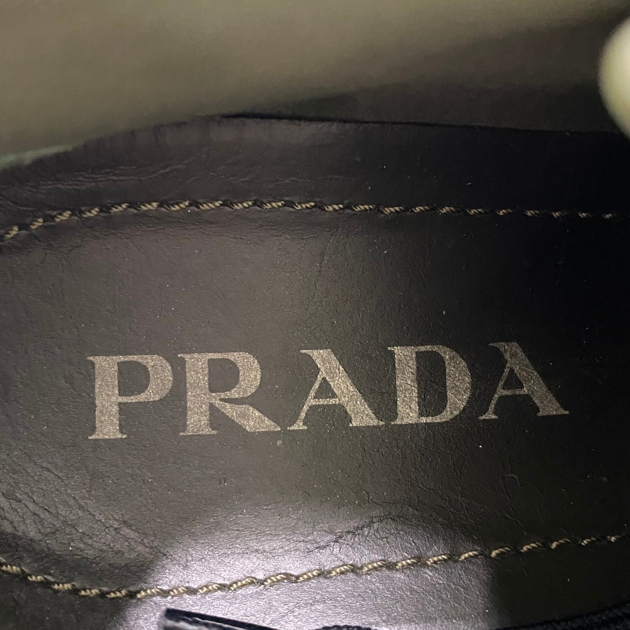 3e21 PRADA プラダ CLOUDBUST THUNDER メッシュスニーカー ボリュームソール イタリア製 メンズ 男性用 37 1/2 カーキ ブラックo07t