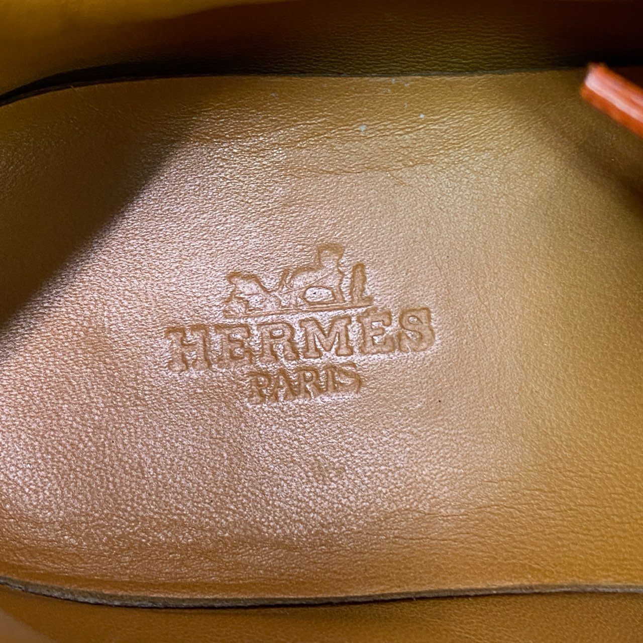 5a5 HERMES エルメス クイック レザースニーカー 37 約24cm ホワイト オレンジ Leather シューズ 靴 保存袋付き