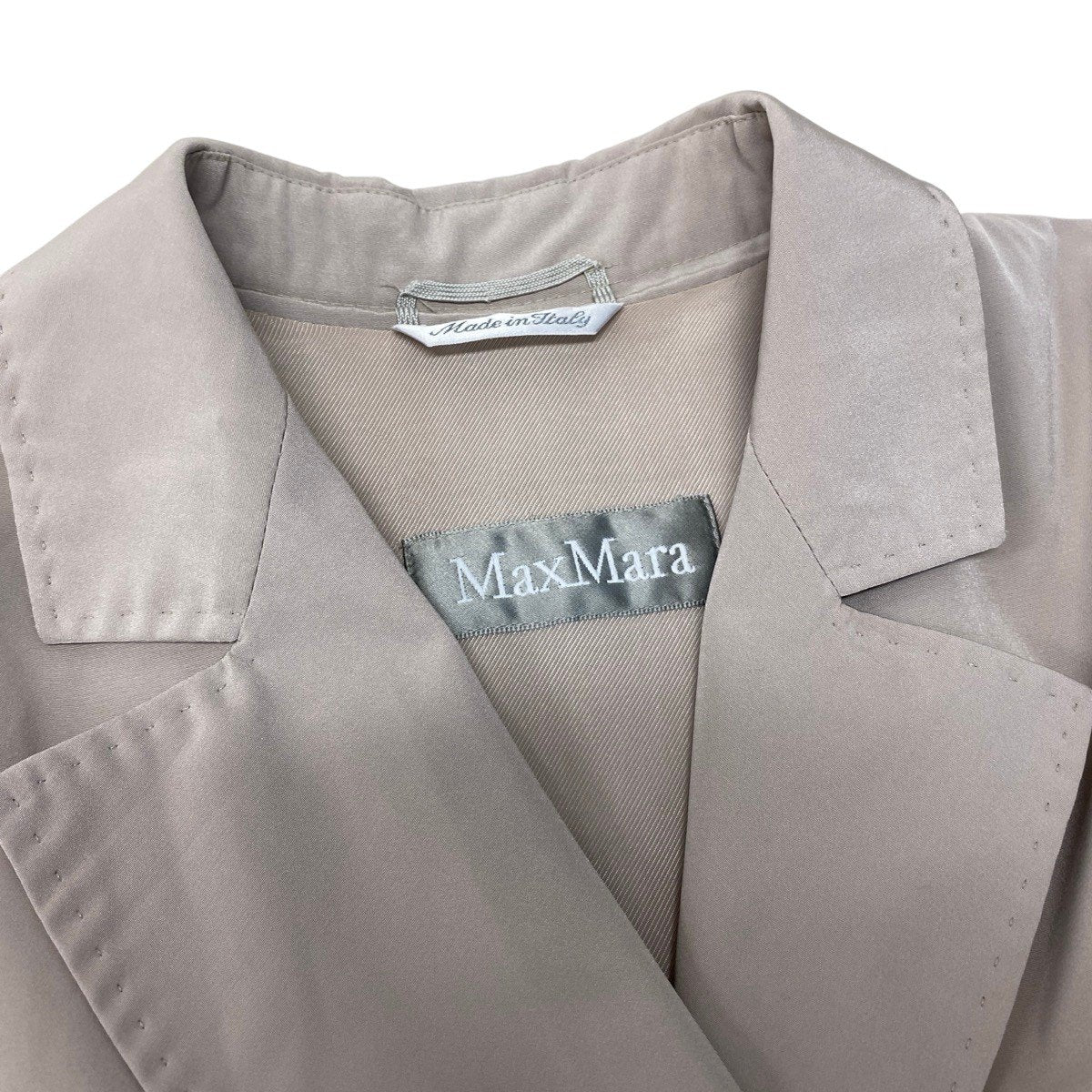 93h25 【美品】 Max Mara マックスマーラ ダブルブレスト チェスターコート 薄手 アウター イタリア製 40 ライトベージュ レディースu02t