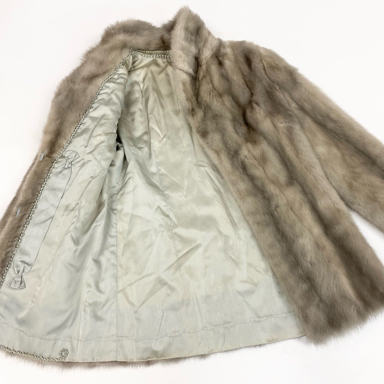 6a21 サファイアミンク ファーコート サイズ9 シルバーグレー 本毛皮 Sapphire Mink Fur Coatt18r